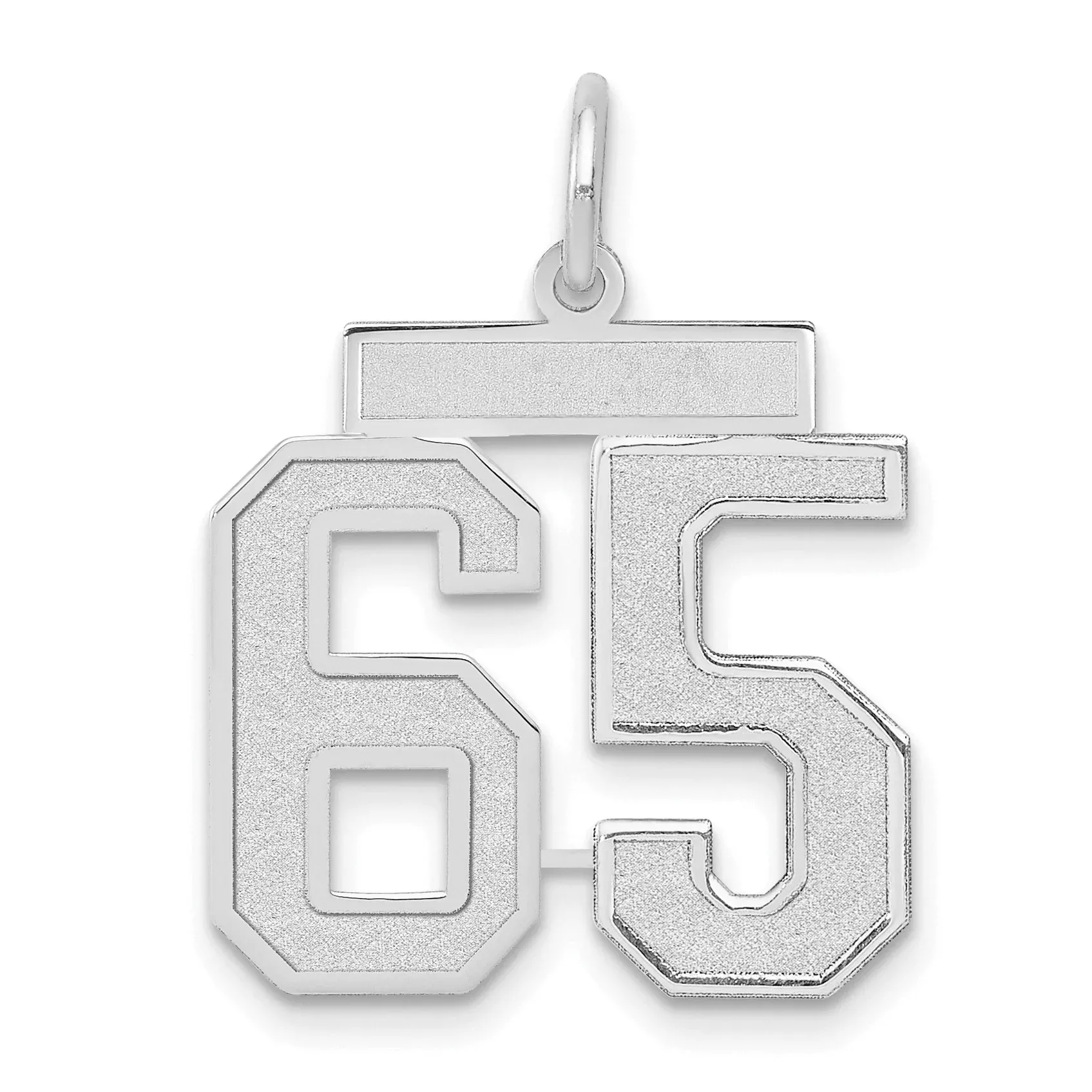 14K WG Medium Satin Number 65 Charm