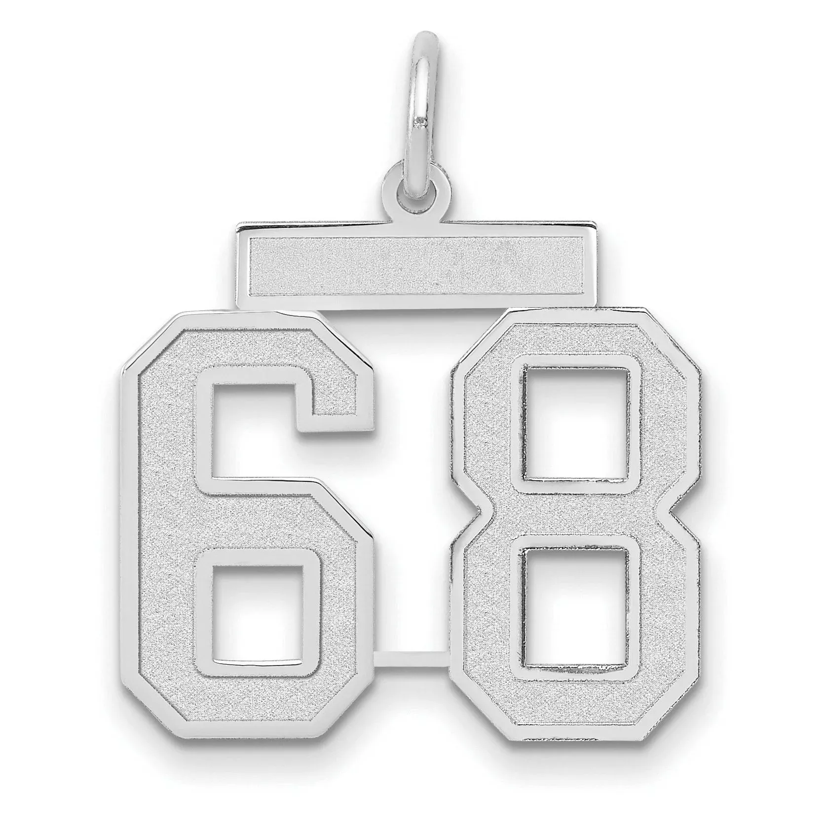 14K WG Medium Satin Number 68 Charm