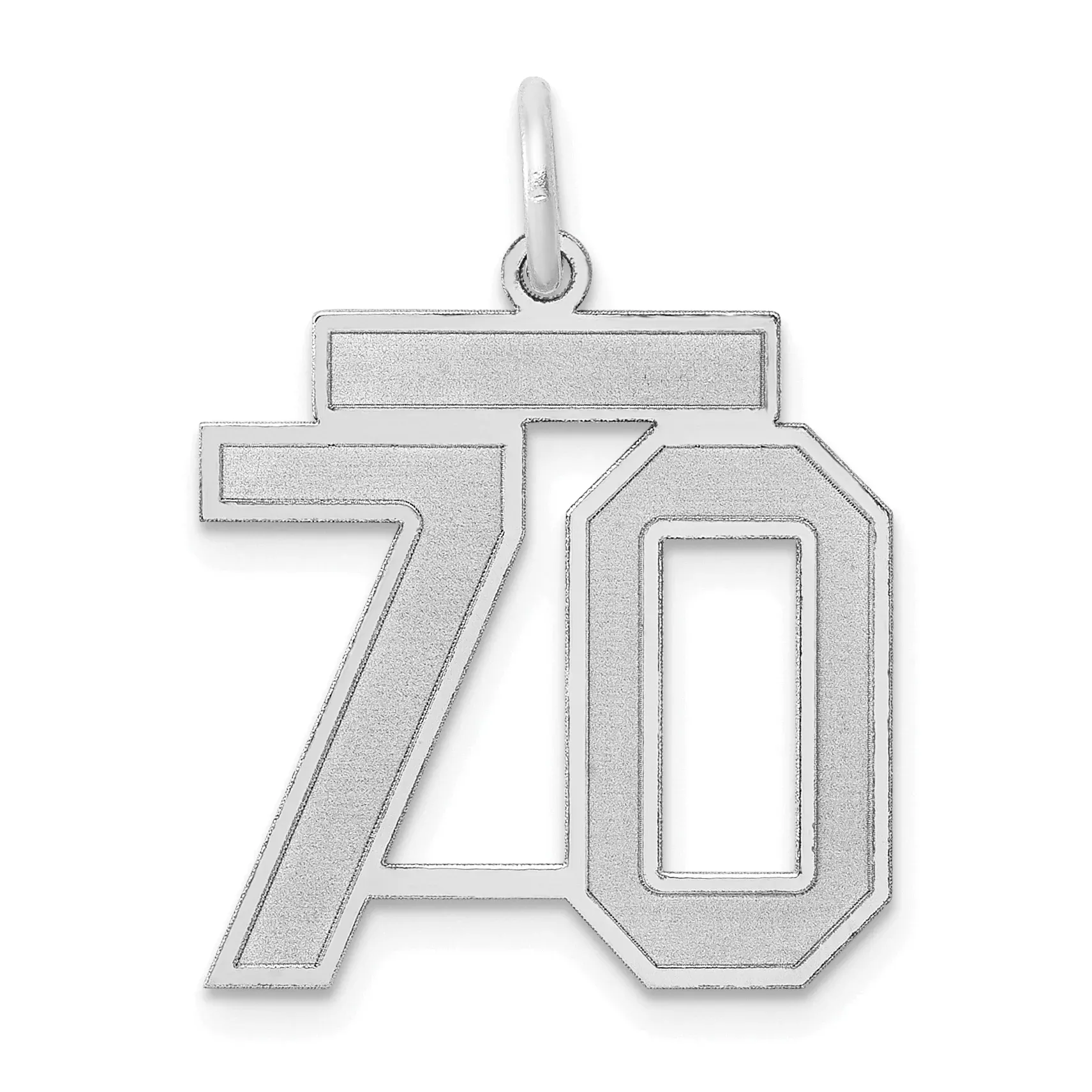 14K WG Medium Satin Number 70 Charm