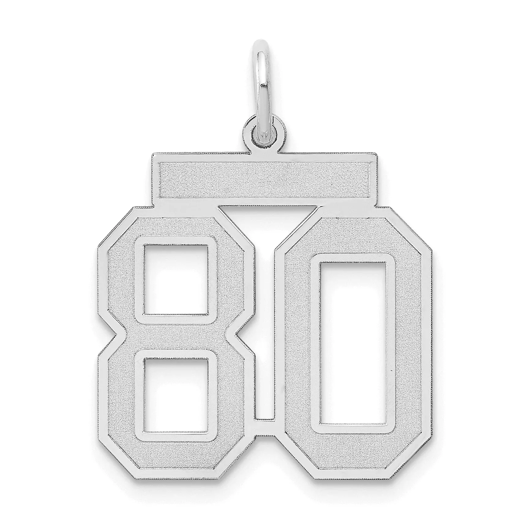 14K WG Medium Satin Number 80 Charm