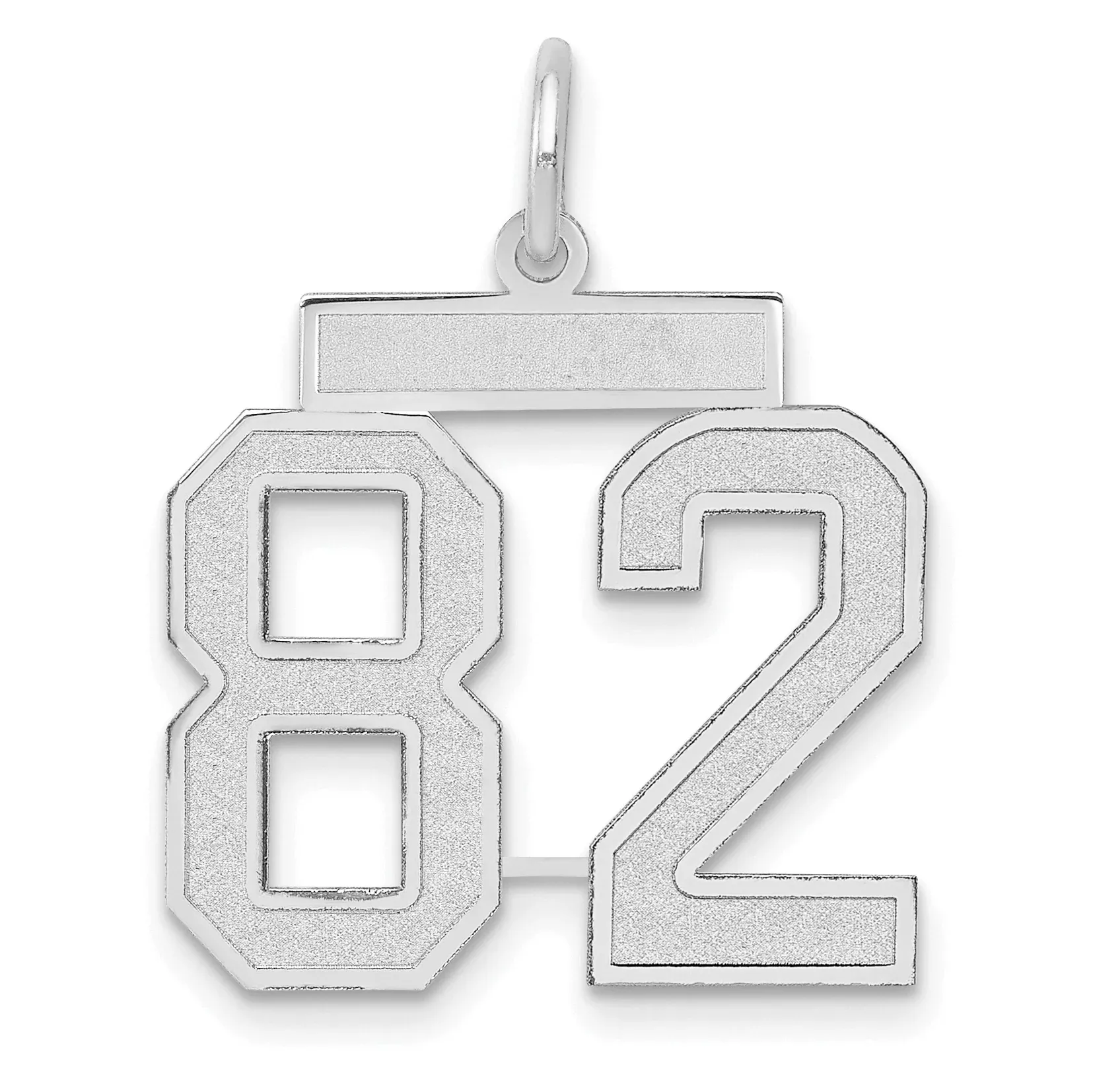 14K WG Medium Satin Number 82 Charm
