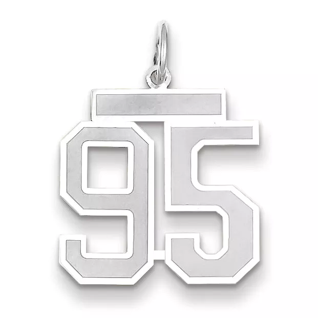 14K WG Medium Satin Number 95 Charm