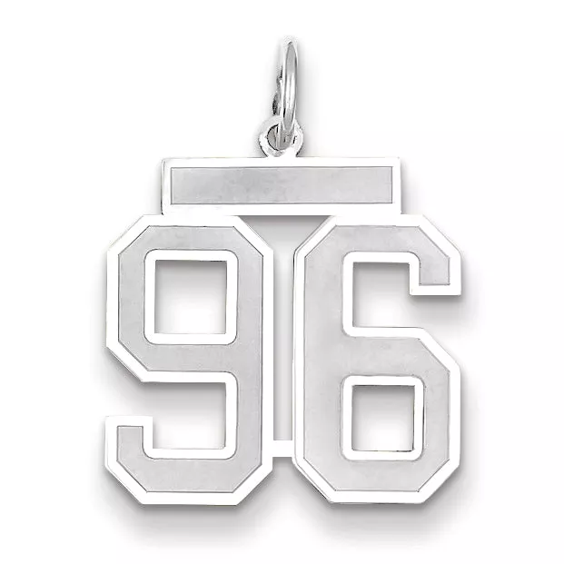 14K WG Medium Satin Number 96 Charm