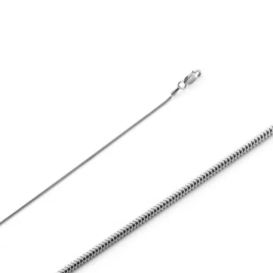 14k White Gold 1.0mm(Nickel Free) Round Snake Chain 30 Inches