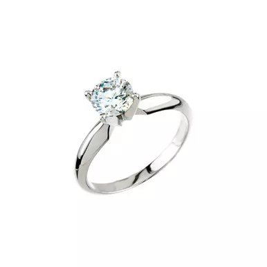 14k White Gold 1/2 CaratRound Diamond Solitaire Ring