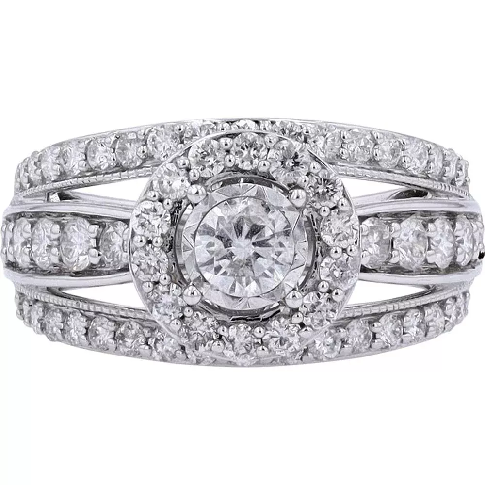14K White Gold 1.50 Carat Diamond Engagement Ring