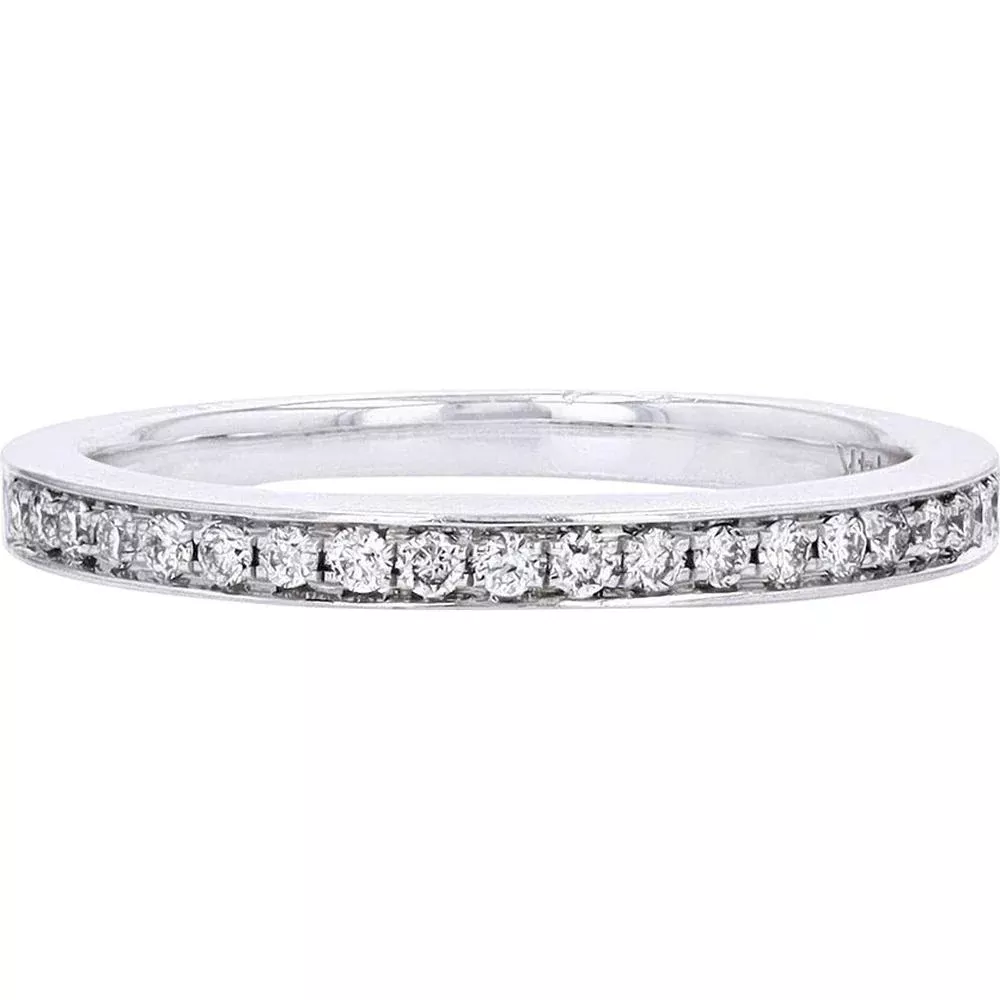 14K White Gold Diamond Wedding Band - Elegant Symbol of Eternal Love