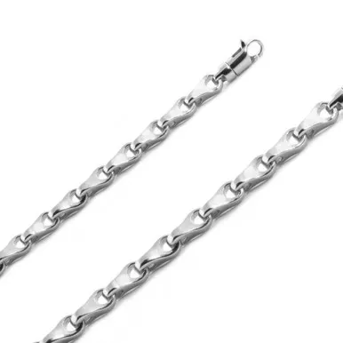 14k White Gold Fancy Hand Made Bracelet 4.9mm 7 Inches