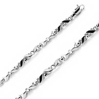 14k White Gold Fancy Handmade Chain 4.2mm 24 Inches