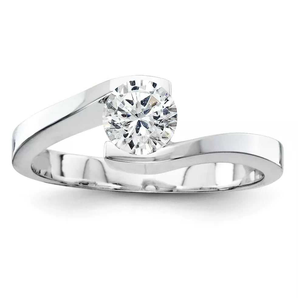 14k White Gold VS Diamond solitaire ring