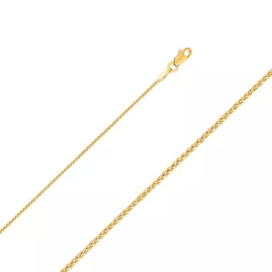 14K Yellow Gold 1.5mm Spiga (wheat) Chain 24 Inches