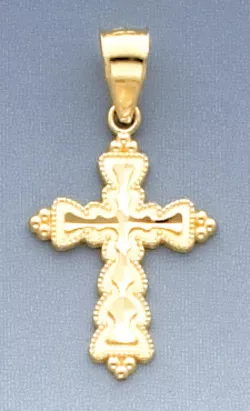14k Yellow Gold 26mm Cross Pendant
