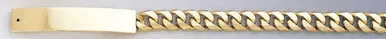 14k Yellow Gold 7mm Military Id Link Bracelet 9 Inches