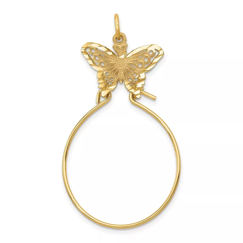 14k Yellow Gold Butterfly Holder Charm