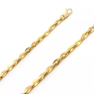 14K Yellow Gold Fancy Hand Made Chain 4.6mm 22 Inches