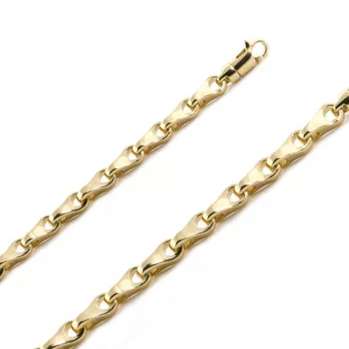 14K Yellow Gold Fancy Hand Made Chain 4.9mm 16 Inches