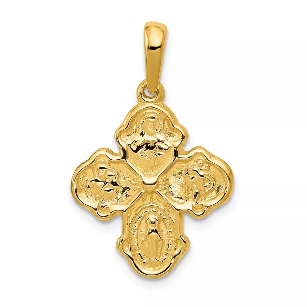 14k Yellow Gold Four-Way Medal Pendant