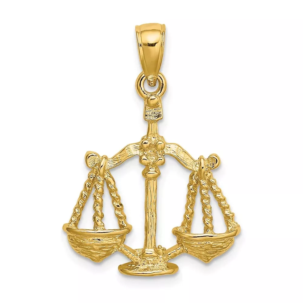 14k Yellow Gold Large Libra Zodiac Charm