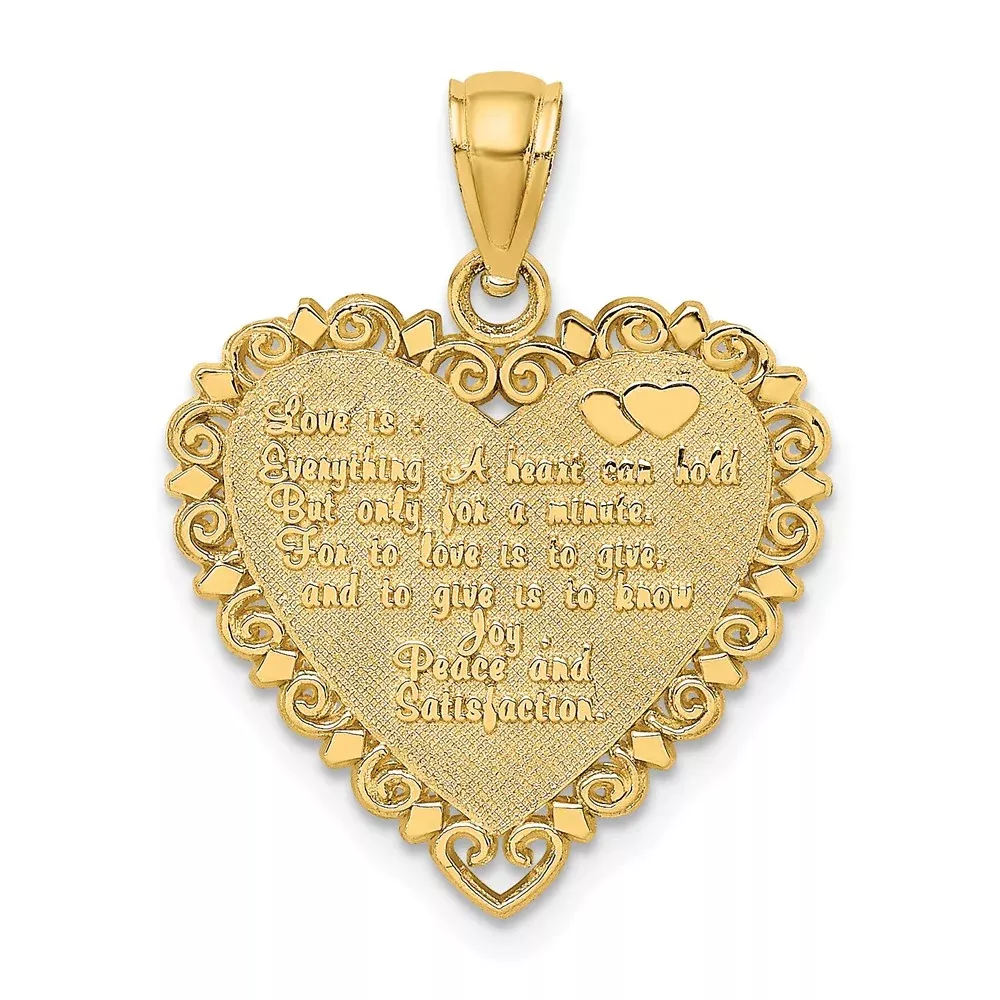 14k Yellow Gold LOVE IS...HEART Charm