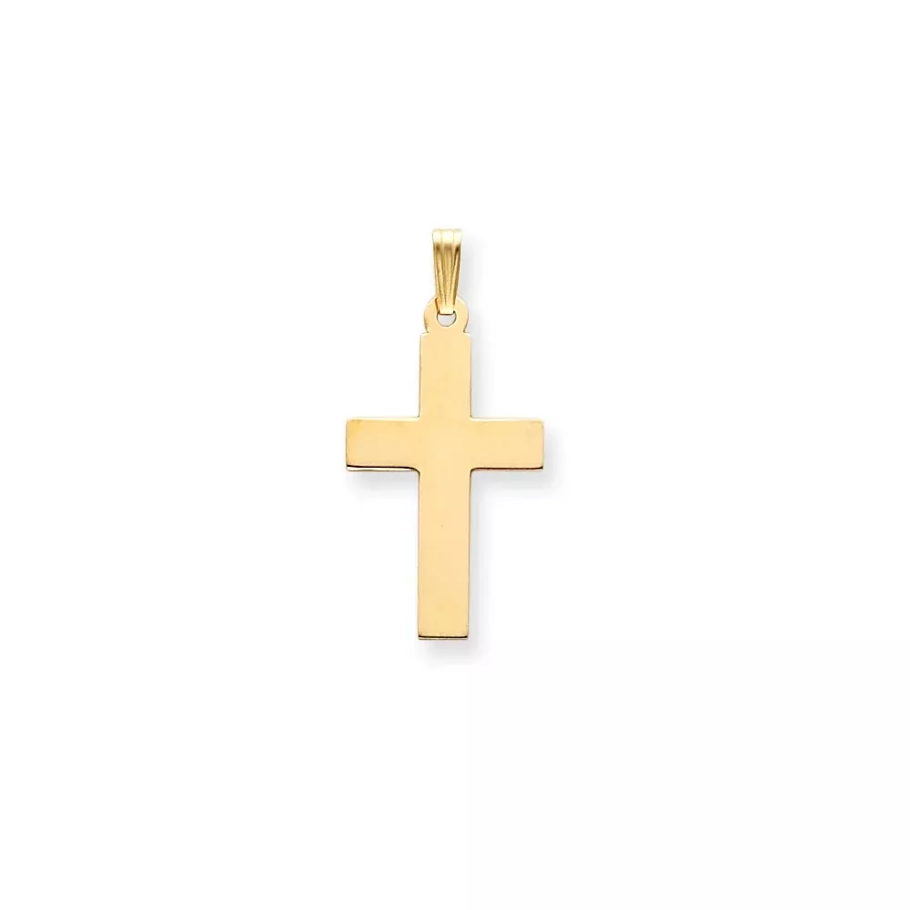 14k Yellow Gold Polished Cross Charm