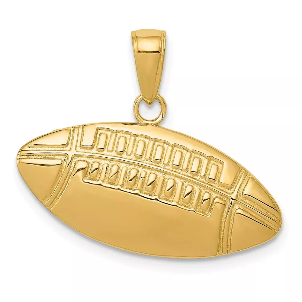 14k Yellow Gold Polished Medium Football Charm