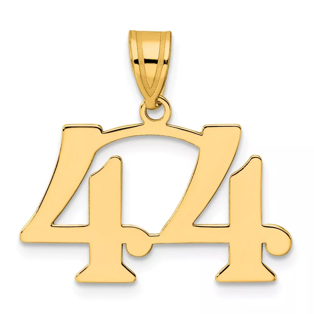 14k Yellow Gold Polished Number 44 Pendant