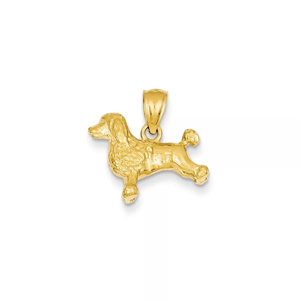 14k Yellow Gold Poodle Pendant