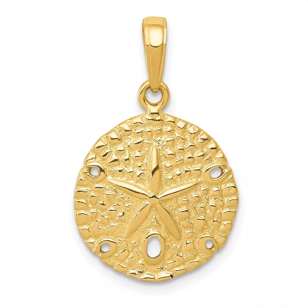 14k Yellow Gold Sand Dollar Pendant