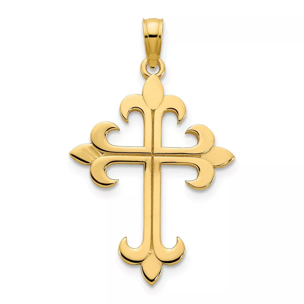14k Yellow Goldy Cross Charm
