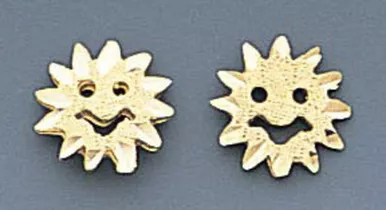 14kGold 8mm Diamond Cut Sunshine Stud Earrings