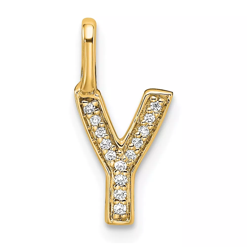 14KGold Diamond Letter Y Initial Pendant