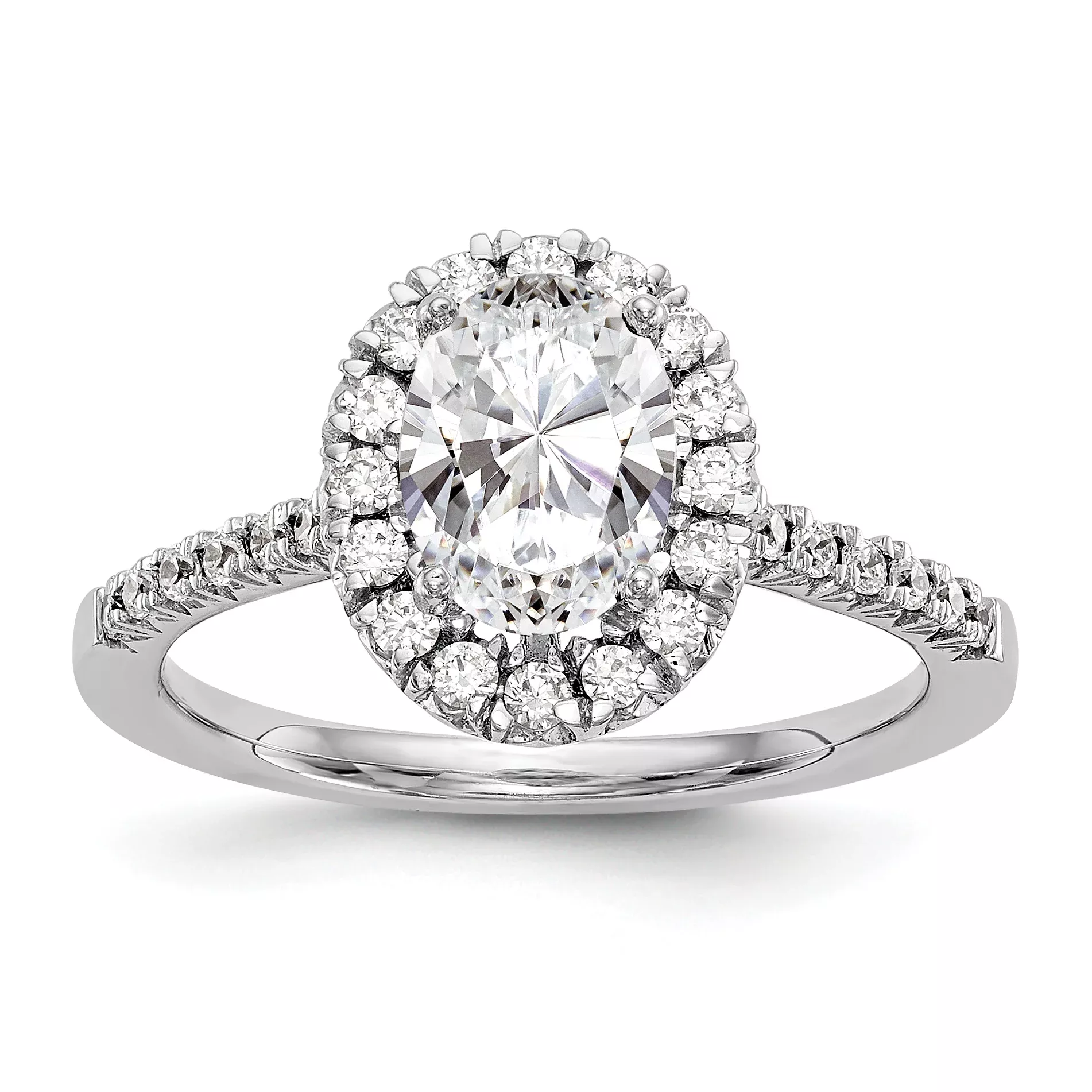 14KW 3/8ctw Halo for 1ct Oval center