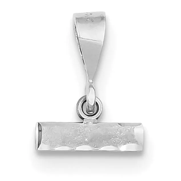 14Kw Small Brushed Diamond-cut Number Top Charm