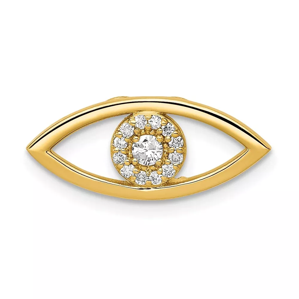 14ky 1/8ct. Diamond Evil Eye Slide