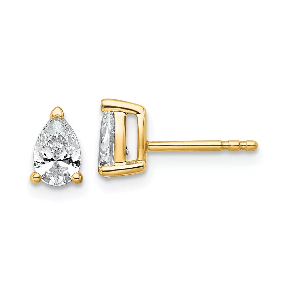 14ky .75ct Pear 3 Prong Earring Mountings
