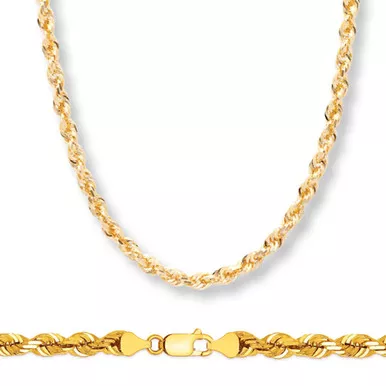 18k Gold 5mm Italian Diamond Cut Rope Bracelet 9 Inche