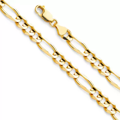 18k Gold 7.0mm Figaro Bracelet 7 Inches