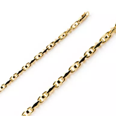 18k Gold Modern Handmade Chain 3.2mm 16 Inches