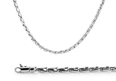 18k White Gold 3.2mm Modern Hand Made Chain 20 Inches