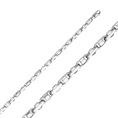 18k White Gold Fancy Hand Made Chain 4.2mm 16 Inches