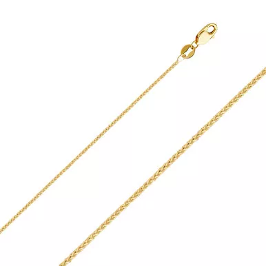18K Yellow Gold 1.25mm Spiga (wheat) Chain 30 Inches