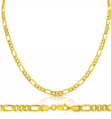 18K Yellow Gold 4.0mm Figaro Chain 20 Inches
