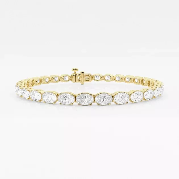 7 - 10 Total Carat Weight Oval Lab Grown Diamond East-West Tennis Bracelet