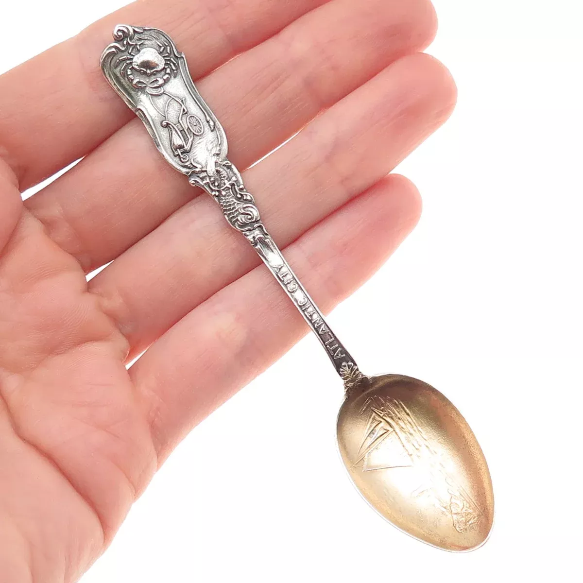 925 Sterling Silver Antique Art Deco CB&H Atlantic City Coffee Spoon