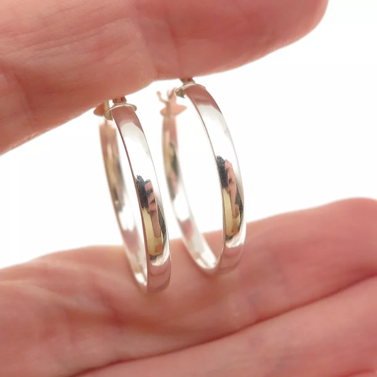 925 Sterling Silver Italy Hoop Earrings
