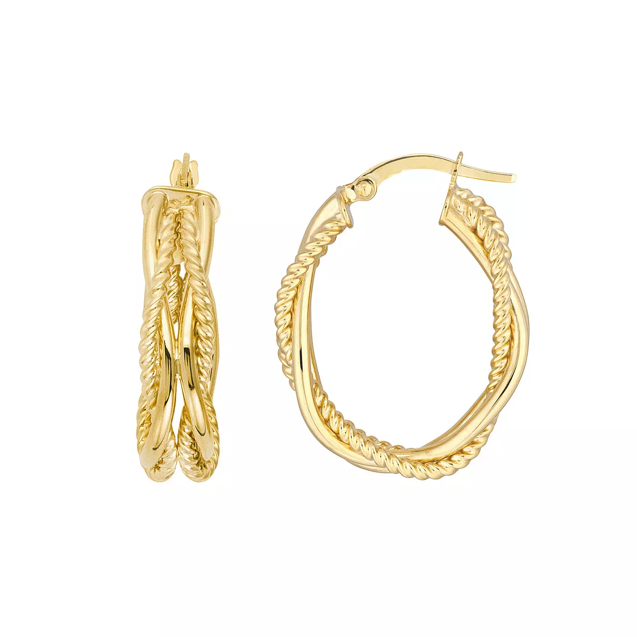 Braided Oval Hoop Earrings