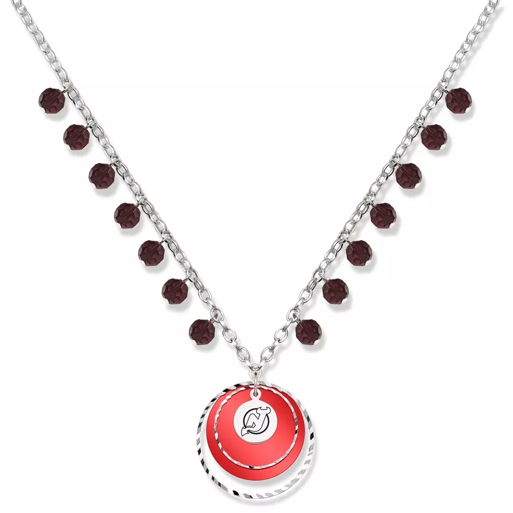Brass/White New Jersey Devils Game Day Necklace