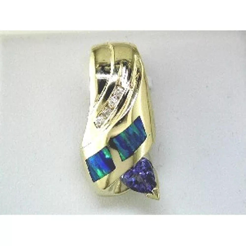 Celestial Dreams 14K Yellow Gold Tanzanite & Labopal Pendant
