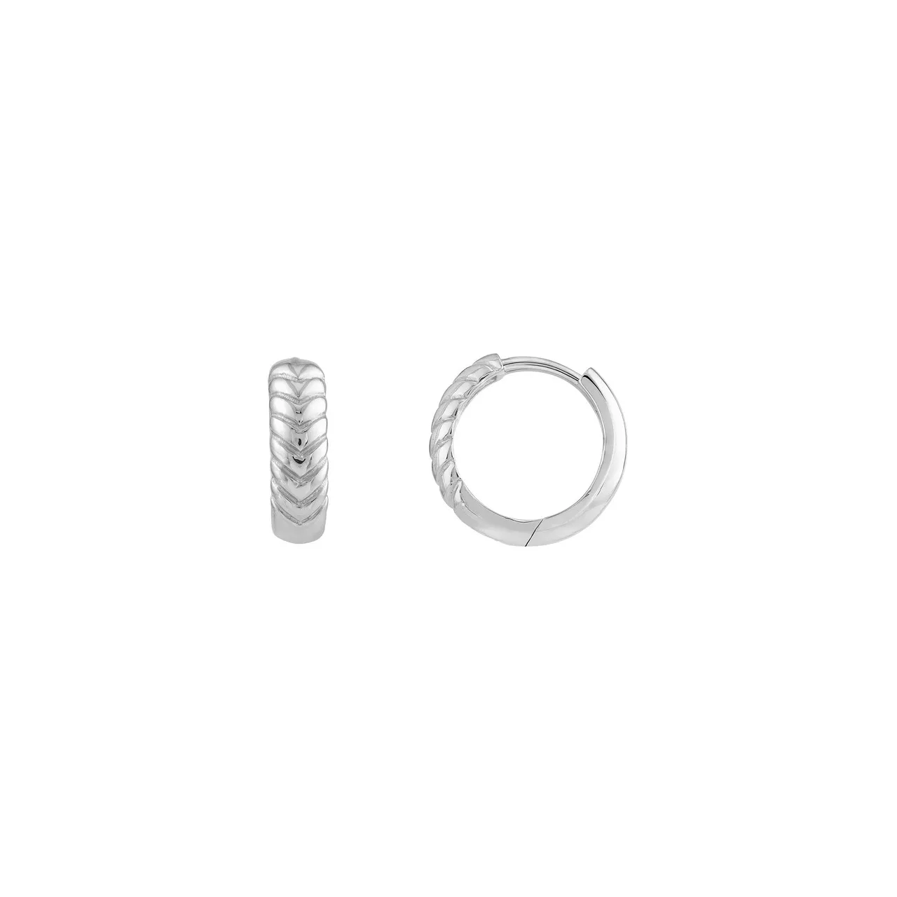 Chevron Twisted Hinge Hoop Earrings