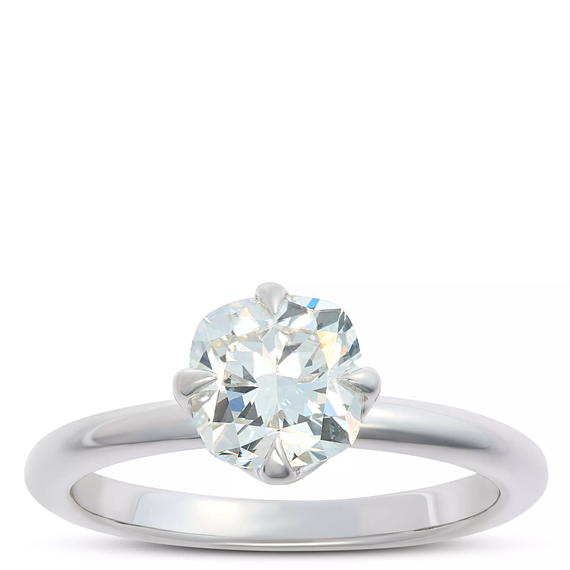 Classic Signature Diamond Engagement Ring, 1.5 Total Weight, 18K White Gold
